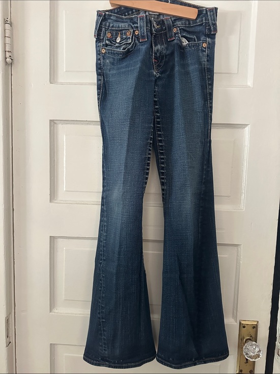 True Religion Denim - True Religion Dark Indigo Flare Wide-Leg Jeans